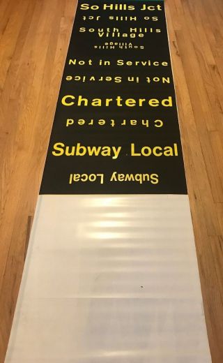 Vintage Pittsburgh LRV PCC Trolley Roll Sign Drake Overview Beechview 5