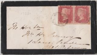 1862 Qv Southampton Mourning Cover With A 1d Penny Red Stamps