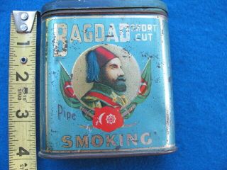 Vintage Bagdad Short Cut Pipe Smoking Tobacco Pocket Tin
