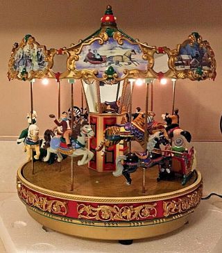 Mr.  Christmas The Carousel Musical Motion 30 Songs Christmas Merry - Go - Round