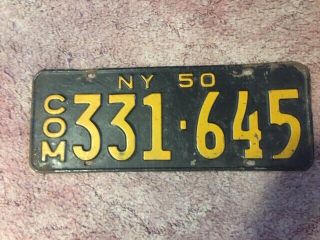 1950 York Commercial License Plate -,