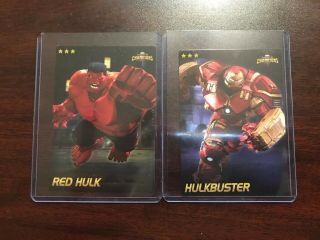 Marvel Contest Of Champions 2 Rare Cards Red Hulk 54 Hulkbuster 36