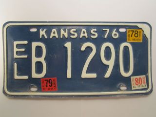 License Plate Car Tag 1976 Kansas El B 1290 Ellis County [z274]