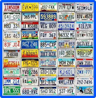 Complete Set 50 United States License Plates - All 50 Usa States,  Bonus Plate