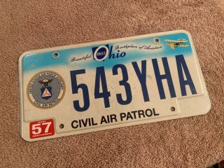 Rare Jun 2013 OHIO Civil Air Patrol License Plate Tag 543YHA OH 2