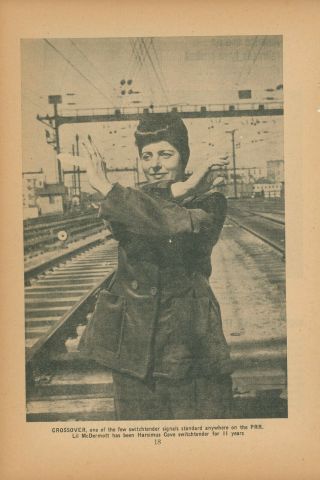 1954 Pennsylvania Railroad Lady Switchtender Union City Jersey Worker Prr