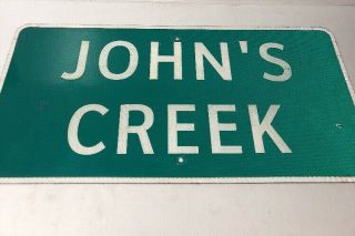 Authentic Retired Texas John’s Creek Highway Sign Brazoria County Freeport