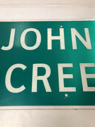Authentic Retired Texas John’s Creek Highway Sign Brazoria County Freeport 3