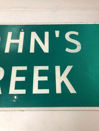Authentic Retired Texas John’s Creek Highway Sign Brazoria County Freeport 4