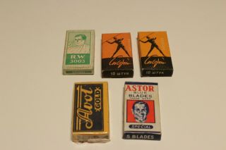 Vintage Rare Collectible 5 Packs Safety Razor Blades