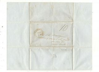 1848 Stampless Folded Letter,  Jacksonville,  Fl,  Ref: Illness