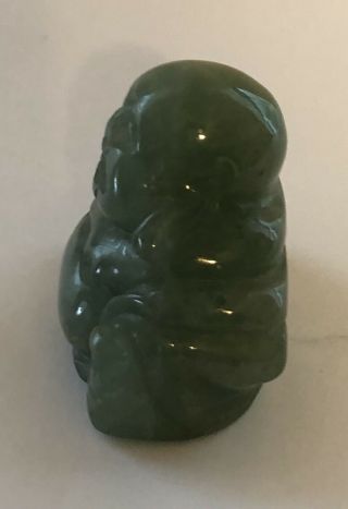 Small Miniature Green Apple Jade Chinese Buddha Budda Figurine 2