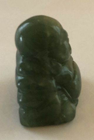 Small Miniature Green Apple Jade Chinese Buddha Budda Figurine 4