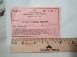 Vintage House Trailer Permit Crater Lake 1948 2