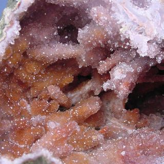 Spectacular 6 Inch Red Inclusion Quartz Crystal Stalactite Geode