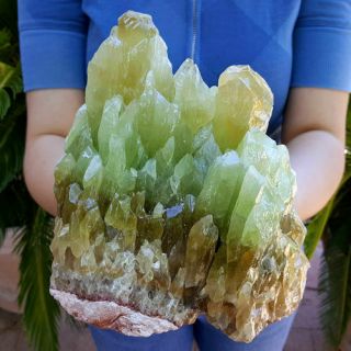 Outstanding Large 6 1/2 Inch Multi Color Green Calcite Crystal
