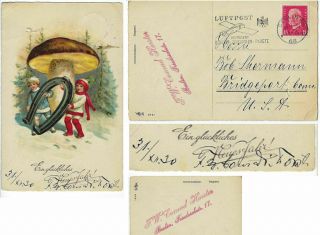 F.  W.  Conrad Horster - Postcard - Happy Year - Ca 1930 - To Bob Sherman - Vfine - Pp
