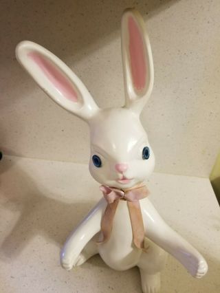 Vintage Easter Bunny Collectible Blue Eyes 15 " Figure Ceramic Arnels Rabbit