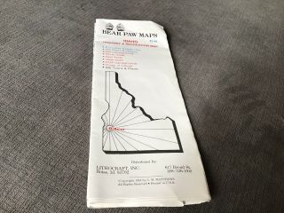 Bear Paws Maps Idaho 1984 Highway & Rec Map