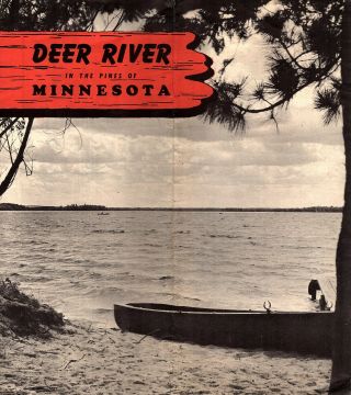 Deer River Itasca County Mn Vtge 1940s Travel Brochure Lodging B&w Photos Map