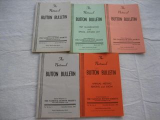 Vintage The National Button Society Bulletin - 1967 Jan,  Mar,  May,  Sep,  Nov