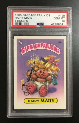 1985 1st Series Garbage Pail Kids Hairy Mary 12b Psa Gem