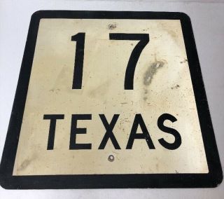 Old Authentic Retired Texas 17 Highway Sign Marfa Pecos In West Texas 24 X 24”