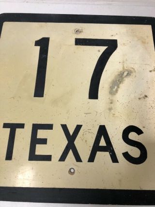 Old Authentic Retired Texas 17 Highway Sign Marfa Pecos In West Texas 24 X 24” 3