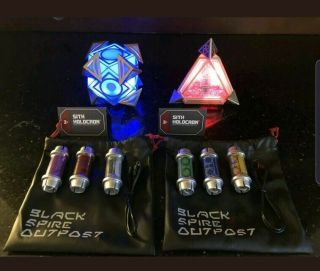 Star Wars Galaxy’s Edge Sith Jedi Holocron Kyber Crystal Complete Set