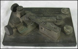 Adams Morgan Type Cr1235 Silicon - Antimony Crystal Detector 1919 Navy Radio