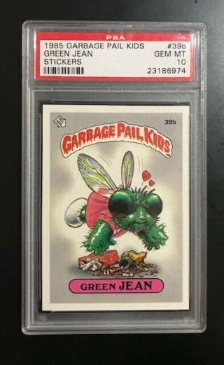 1985 1st Series Garbage Pail Kids Green Jean 39b Psa 10 Gem
