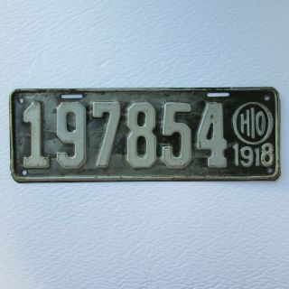 Vintage 1918 Ohio Automobile License Plate 197854