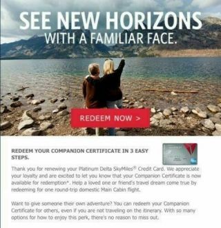 Delta Airline Companion Certificate From Amex - - Book & Travel By 11/30/2019