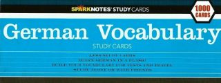 Sparknotes German Vocabulary Language Study Cards Box Of 1000 Tests Exams Travel