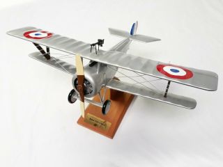 Spad S.  Xiii Biplane 1:20 Scale Hand Painted Wooden Desktop Model - 62119e