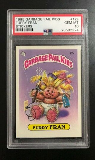 1985 1st Series Garbage Pail Kids Furry Fran 12a Psa 10 Gem