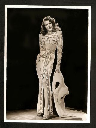 Rita Hayworth Size Of Postcard Vintage Real Photo From Gilda Rare Card