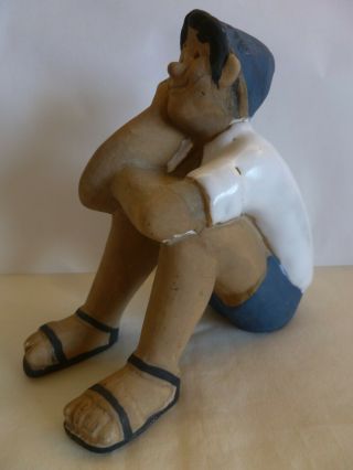 Srulik By Lapid Israel Ceramic Enamel Figurine Marked - Dosh -