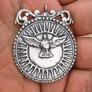 Large Holy Spirit / Five Saints Silver Medal,  Cast From 17th C.  Italian