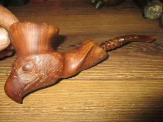 Falcon Eagle Tobacco Smoking Pipe From Briar Wood Handmade Carved Hawk Head