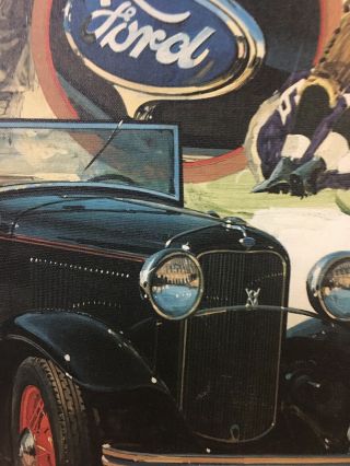 Thomas Hoyne Print In canvas.  1932 Ford Model 18 Convertible Cabriolet.  Framed. 10