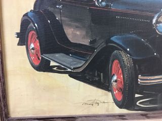 Thomas Hoyne Print In canvas.  1932 Ford Model 18 Convertible Cabriolet.  Framed. 9
