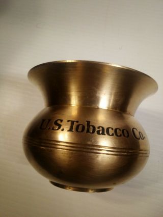 Vintage US Tobacco Co Spittoon Brass Table Top 5