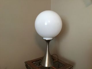 Vintage Mcm Mid - Century Laurel Globe Lamp With Chrome Metal Base