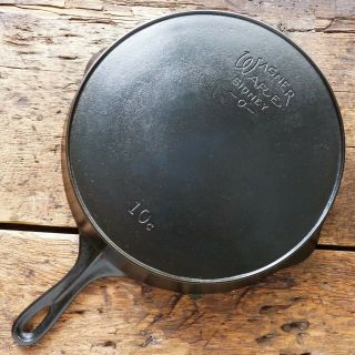 Vintage Wagner Ware Cast Iron Skillet Frying Pan 10 Heat Ring Ironspoon