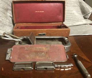 1927 Rolls Razor,  Razor 2extra Blades And Sharpener Leather Case Rare