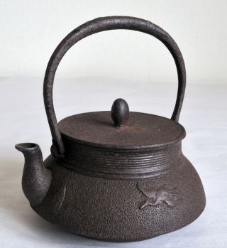 Japanese 200ml Iron Teapot Kettle Tetsu Kyusu : Signed : Design Crane