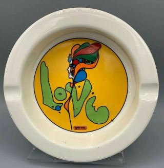Vtg 60s 70s Peter Max Iroquois China Love Ash Tray Bowl Ceramic Decor Syracuse