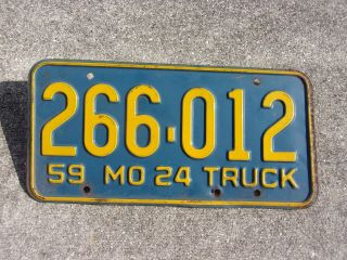 Missouri 1959 Truck License Plate 266 - 012
