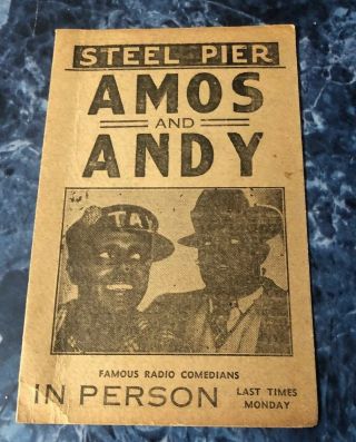 Vintage Steel Pier Program Amos And Andy 1933 Atlantic City Nj